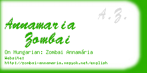 annamaria zombai business card