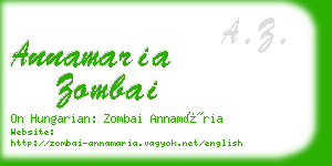 annamaria zombai business card